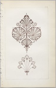 De kunst van decoratief ontwerp: met een bijlage, waarin de uren van de dag worden gegeven waarop bloemen opengaan, uitgegeven door Day & Son, Londen, 1862 door Christopher Dresser