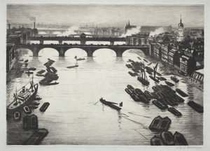 Londense bruggen door Christopher Richard Wynne Nevinson