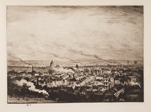 Londen vanaf Parliament Hill, pub. 1923 door Christopher Richard Wynne Nevinson