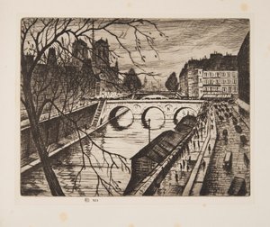 Notre Dame, Les Quais de Paris, uitgegeven 1931 door Christopher Richard Wynne Nevinson