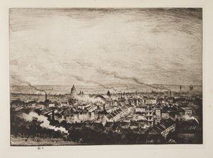 Londen vanaf Parliament Hill, pub. 1923 door Christopher Richard Wynne Nevinson