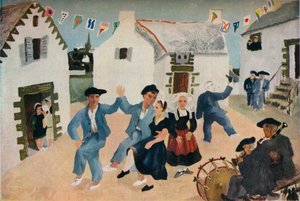Dansende zeelieden, Bretagne door Christopher Woods, 1930, 1936