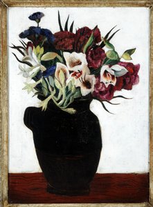 Bloemen in een Zwarte Kan door Christopher Wood