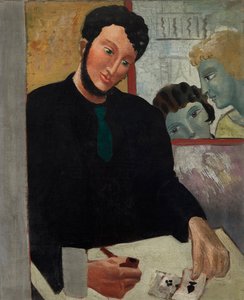 Man met kaarten door Christopher Wood