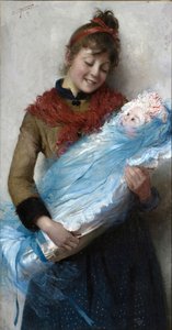 Primo amore Eerste liefde, 1889 door Cipriano Cei