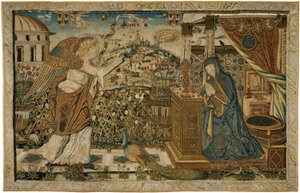 De Annunciatie door Circle of Andrea Mantegna