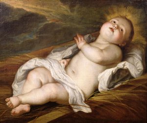 Kind Jezus door Circle of Anthony van Dyck