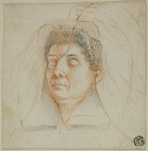 Het dodenmasker van een vrouw door Circle of Lavinia Fontana