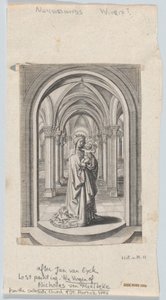 Maagd en Kind in een Kerk, ook bekend als de Van Maelbeke Maagd door Circle of the Brothers Wierix.