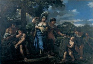Erminia onder de herders door Ciro Ferri