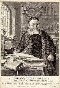 D. Leonardus Marius Goezanus, pub. 1654 gravure door Claes Corneliszoon Moeyaert