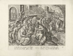 Paulus bekeert de vrouwen van Filippi door Claes Jansz. Visscher (II) (attributed to workshop of)