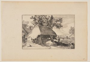 Een schuur, uit Landschappen (Verscheyden aerdige Lanthuysen...) door Claes Jansz. Visscher