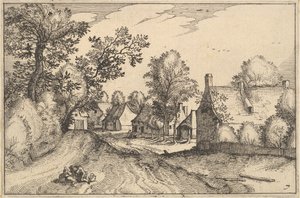 Een dorpsweg, plaat 7 uit Regiunculae et Villae Aliquot Ducatus Brabantiae