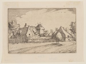 Een ommuurde boerderij door Claes Jansz. Visscher