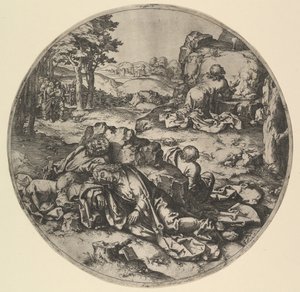 Christus in Gethsemane kopie door Claes Jansz Visscher