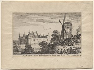 Vier Kastelen in Holland en Utrecht: Het Kasteel Toutenburgh in Vollenhove door Claes Jansz Visscher