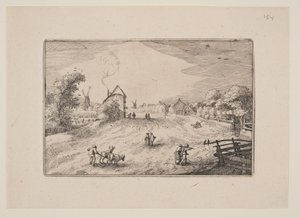 De weg naar Leiden, van vergezichten in de omgeving van Haarlem (Plaisante Plaetsen) door Claes Jansz. Visscher