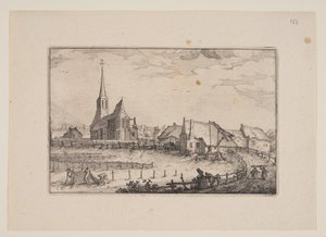 Het dorp Zandvoort, van vergezichten in de omgeving van Haarlem (Plaisante Plaetsen) door Claes Jansz. Visscher