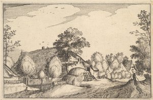 Dorpsweg, plaat 12 uit Regiunculae et Villae Aliquot Ducatus Brabantiae door Claes Jansz Visscher