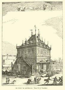 Waag van Amsterdam door Claes Jansz Visscher