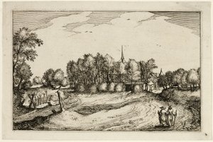 Een klooster, plaat dertien naar Afbeeldingen van boerderijen, landhuizen en rustieke dorpen (Praediorum villarum et rusticarum casularum icones)
