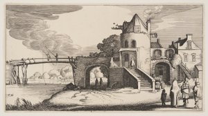 Brug met tolhuisje, uit Landschappen (Playsante Lantschappen)
