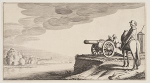 Uitkijktoren aan een rivier, uit Landschappen (Playsante Lantschappen) door Claes Jansz. Visscher II