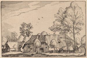Grote Boerderij door Claes Jansz Visscher after Johannes van Doetechum, the Elder after Lucas