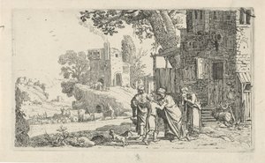 Tobias en de engel nemen afscheid van Tobit en Anna