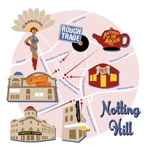 Kaart van Notting Hill door Claire Huntley