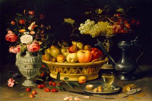 Stilleven van Fruit en Bloemen, 1608-1621