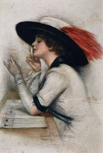 Een elegante jonge vrouw die stemt in de verkiezingen van 1920 in de Verenigde Staten, 20e eeuw