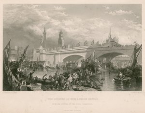 De opening van de Nieuwe London Bridge door Clarkson Frederick Stanfield