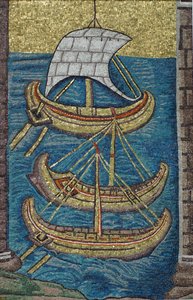 De Romeinse galeien. Mozaïek uit Ravenna, kopie
