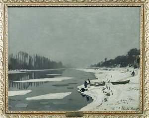 Gletsjers op de Seine bij Bougival ... door Claude (follower of) Monet