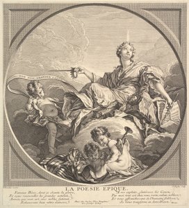 Epische poëzie, ca. 1741 door Claude Augustin Duflos