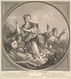 Satirische Poëzie, ca. 1741 door Claude Augustin Duflos