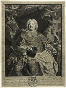 Portret van Charles-Gaspard-Guillaume de Vintimille, Aartsbisschop van Parijs door Claude Drevet