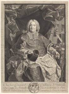 Charles-Gaspard-Guillaume de Vintimille du Luc, aartsbisschop van Parijs door Claude Drevet after Hyacinthe Rigaud