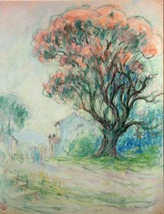 Roze boom door Claude Emile Schuffenecker