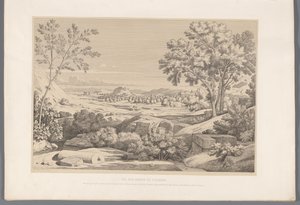 Gezicht op de oever van de rivier Ilisos door Claude Félix Théodore Caruelle d