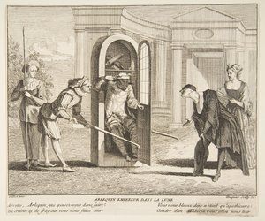 Harlekijn, Keizer op de Maan door Claude Gillot, Jacques Gabriel Huquier