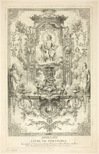 Apollo, uit Livre de Portieres door Claude Gillot