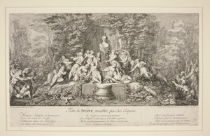 Feste de DIANE, verstoord door saters door Claude Gillot