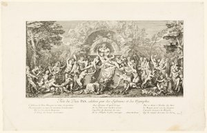 Festival van de God Pan, gevierd door de Sylvans door Claude Gillot