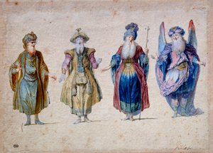 Vier priesters van het theater