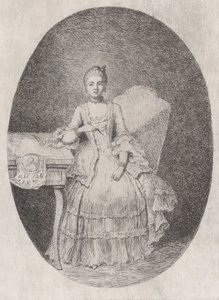 Portret van Marguerite Le Comte, 1764 door Claude Henri Watelet
