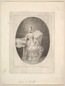 Portret van Marguerite Le Comte, 1764 door Claude Henri Watelet
