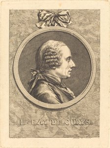 L. Bay de Curys door Claude Henri Watelet after Charles Nicolas Cochin II